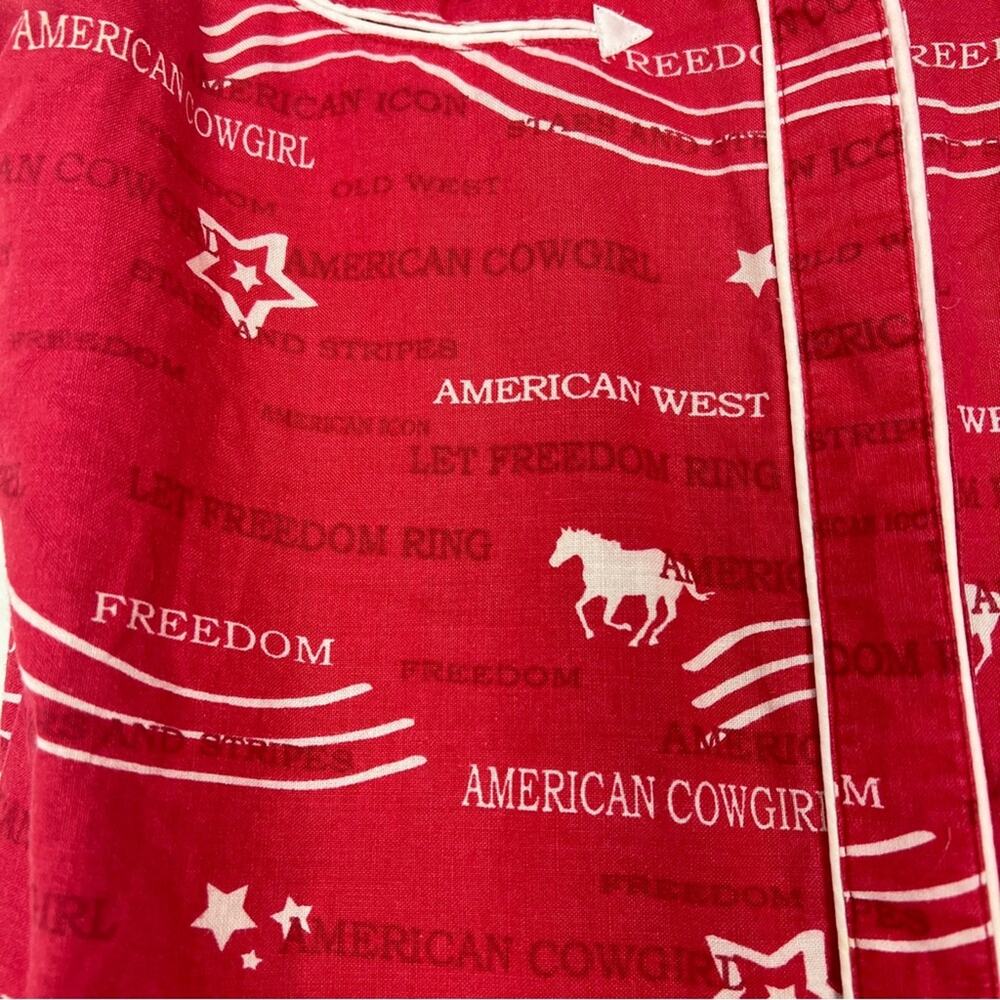 Wrangler Blues | Western Shirt Vintage American Cowgirl Red White Festival M - Picture 5 of 12